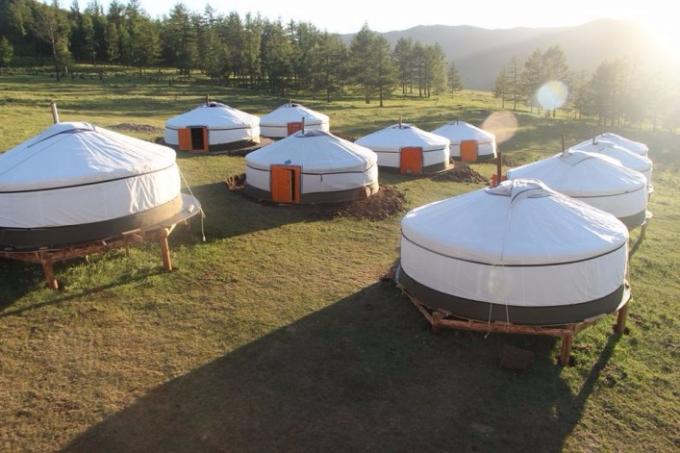 Πολυτέλεια παραδοσιακό μογγολικό Yurt 30 τετραγωνικών μέτρων με τη συγκόλληση υψηλής συχνότητας