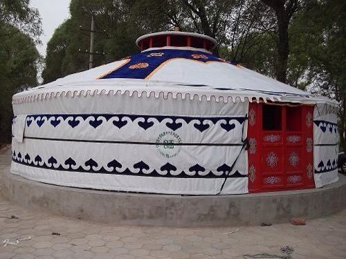 Στρογγυλή σκηνή Yurt τοπ ύφους μογγολική με το πυρίμαχο υλικό PVC