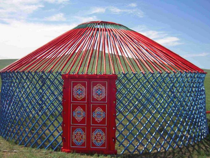 Ανθεκτική μογγολική σκηνή Yurt αέρα με το κυκλικό γαλβανισμένο υποστήριγμα σωλήνων χάλυβα