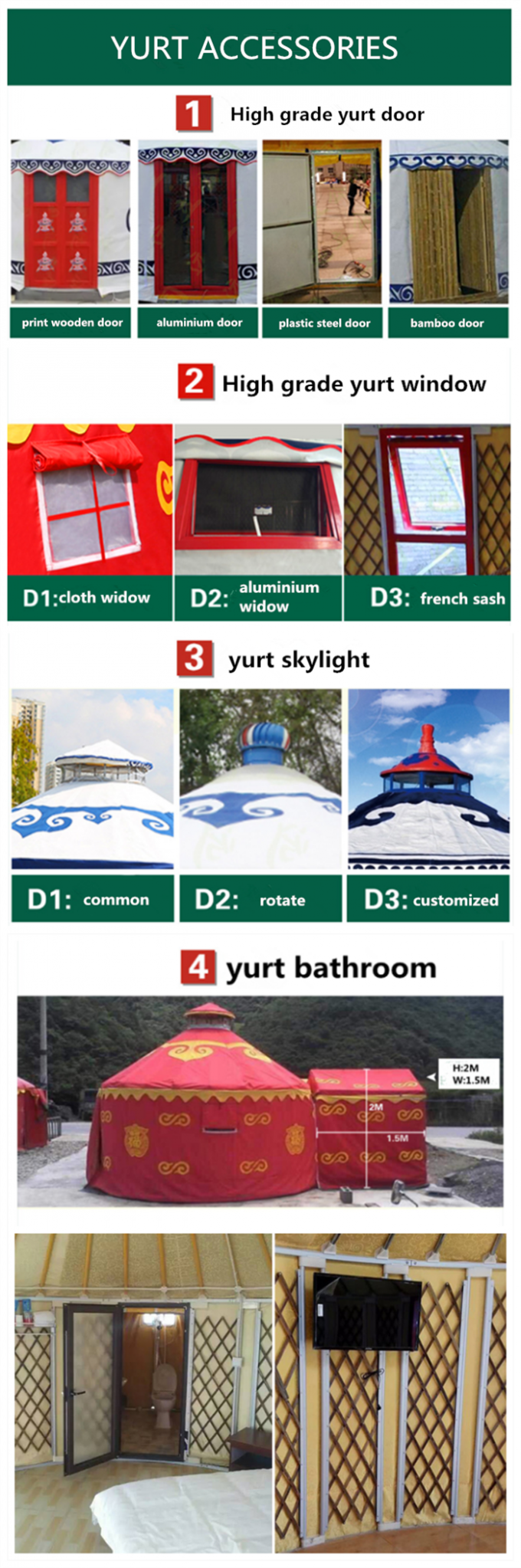 Αντι - σκηνή υπεριώδους μογγολική Yurt με την πυκνότητα του βαμβακιού βελονισμού