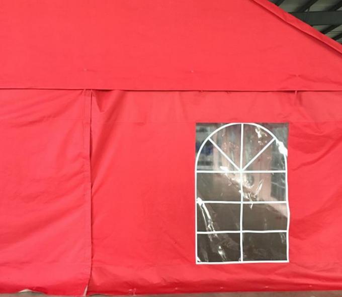 Υπαίθριο υλικό μουσαμάδων PE σκηνών κόμματος γεγονότος δραστηριοτήτων κόκκινο με τα παράθυρα