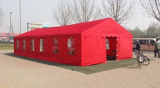 Outdoor Activities Red Event Party Tent PE Tarpaulin Material With Windows